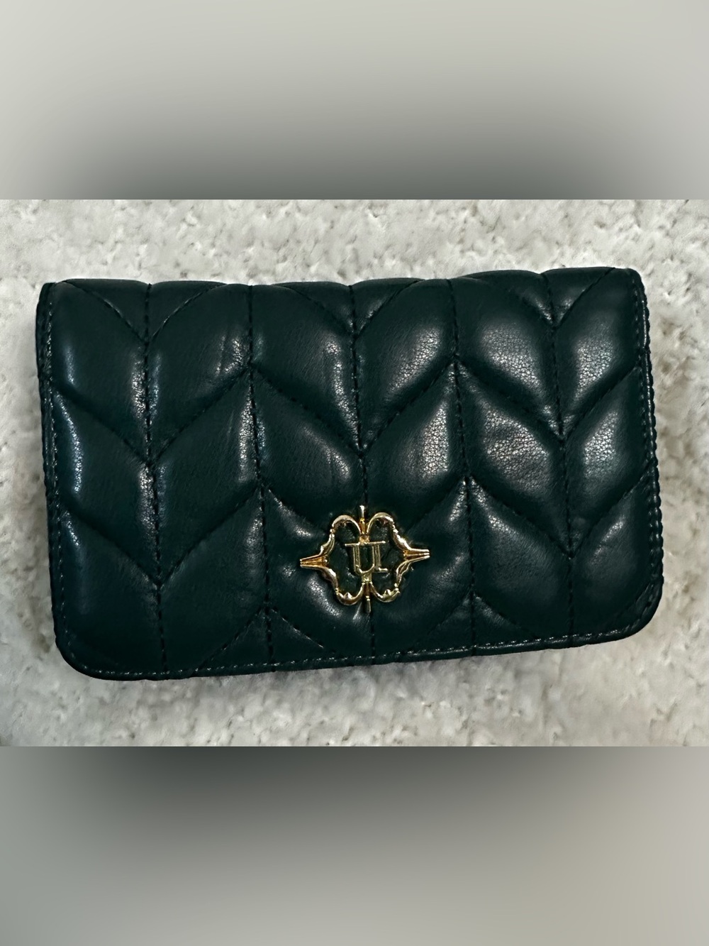 NWT Nanette Lepore Quilted Bifold Wallet – Dark Emerald Green